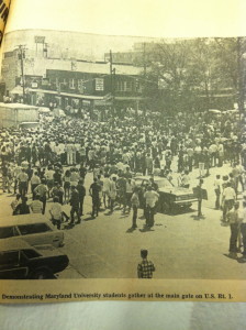 The traditional blocking of Route One spans generations of Maryland students.