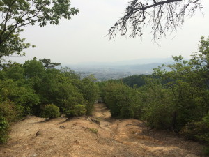 The view, the first time I hiked in Kyoto.  Note China's contribution to the picture (the smog).