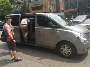 The van that k̶i̶d̶n̶a̶p̶p̶e̶d̶-picked us up and brought us to our tour group.