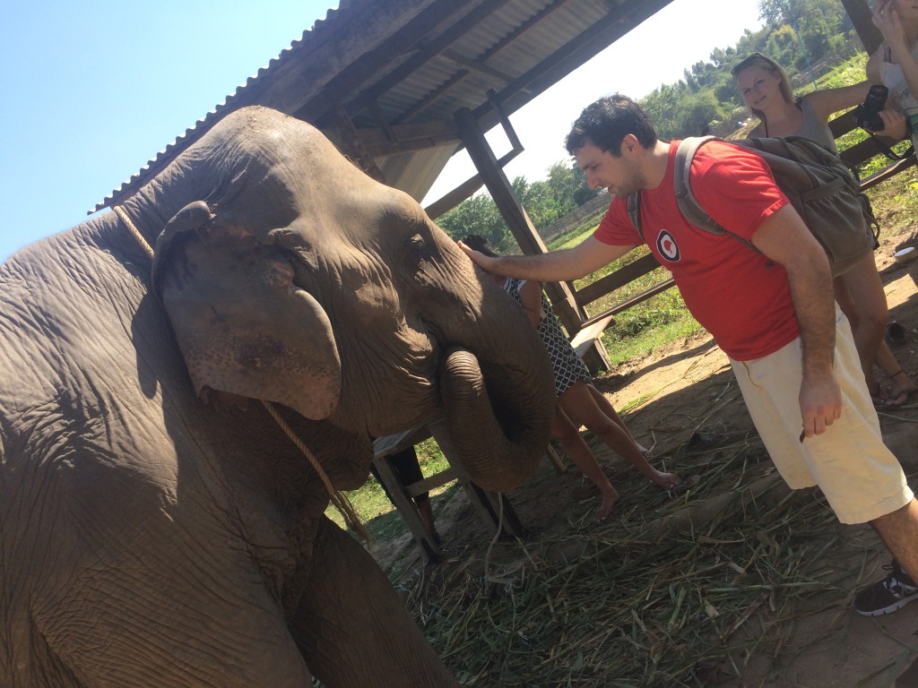 Chris with a 40-year-old elephant