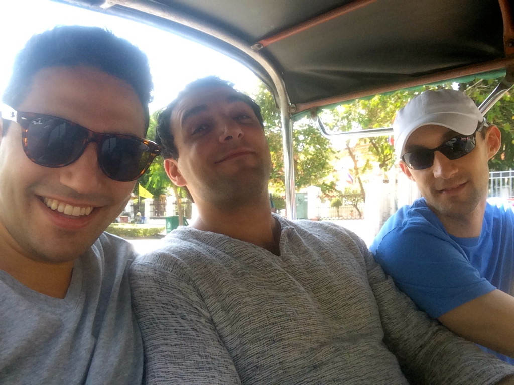 Me, Chris, Eli, in a tuk tuk