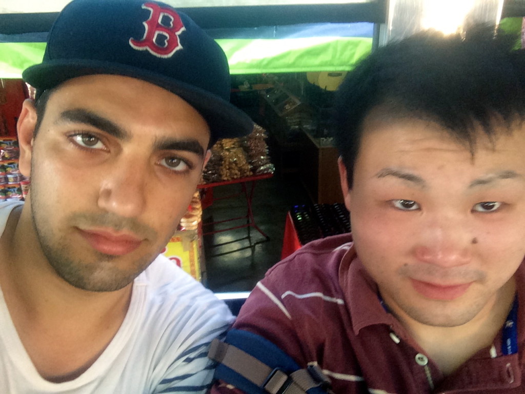 Koyama and me, on a bus, Phuket